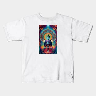 Young Buddha on a lotus flower and the tree of life mandala Kids T-Shirt